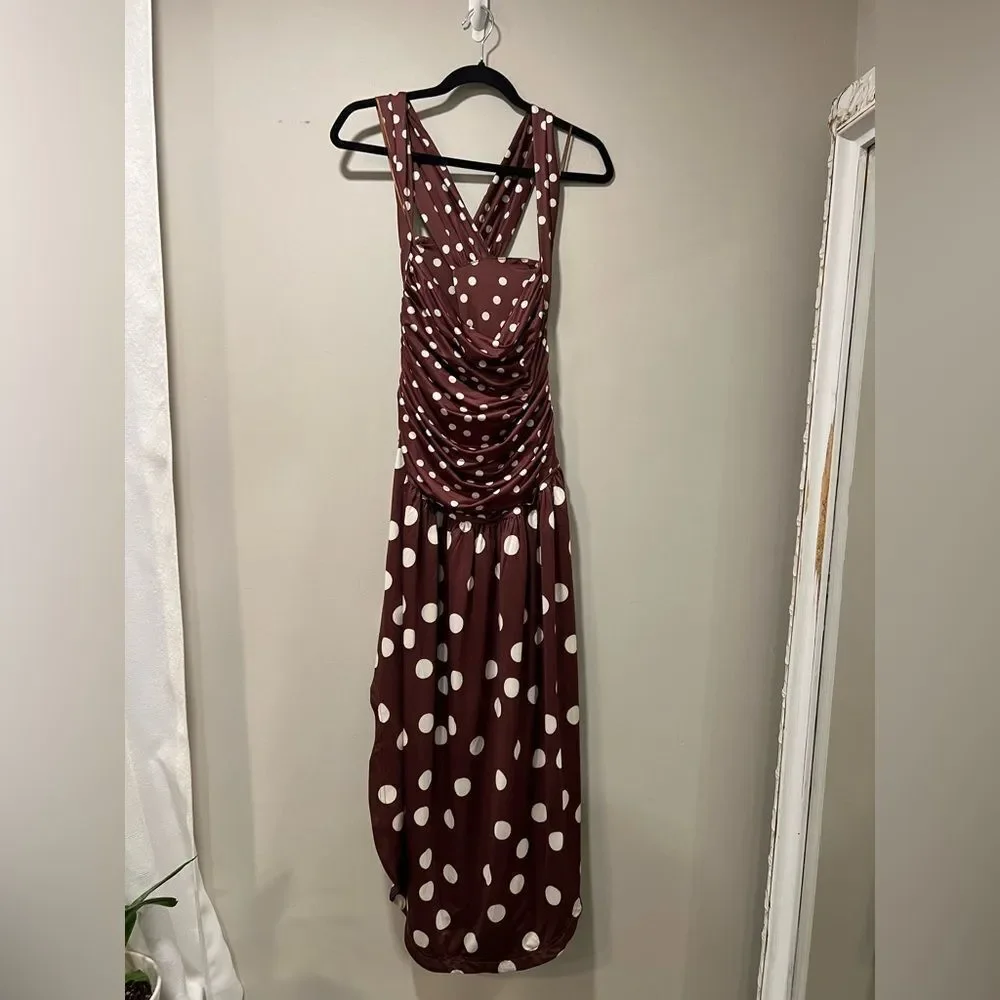 Free People Raylon Variegated Polka Dot Midi Dress